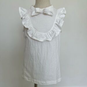 White Ruffle Bow Top Janie and Jack girls 7